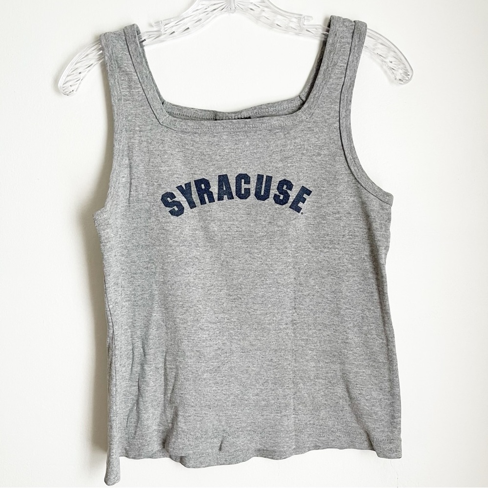 Syracuse Gray Women's Tank Top with Trim at Sleeves and Collar